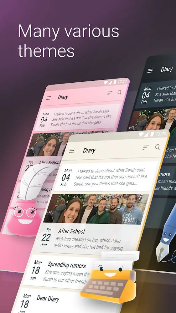 Screenshot of the Diary - Journal Notebook & Mood Tracker Notes app