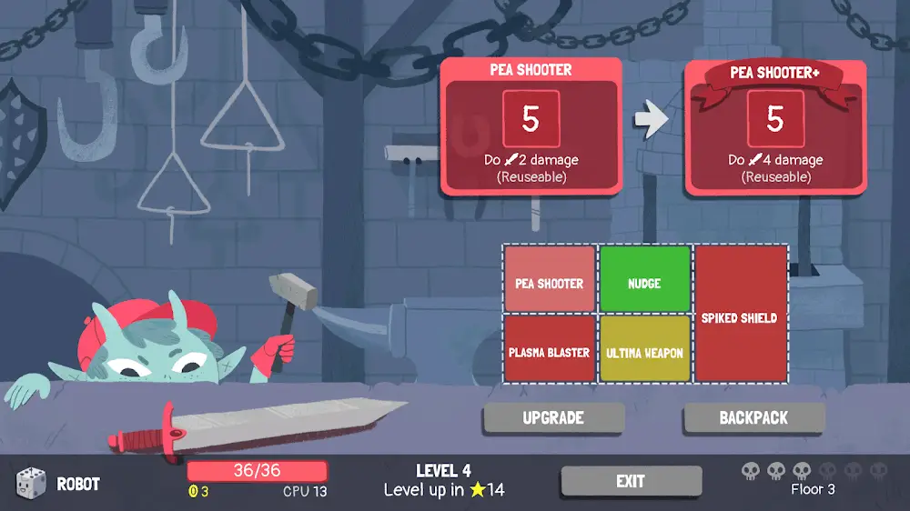 Screenshot of the Dicey Dungeons game