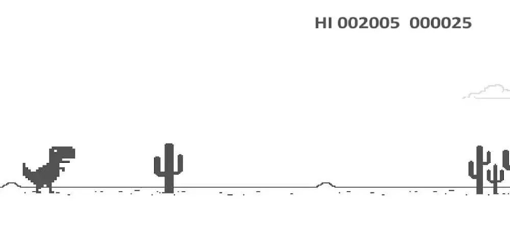 Screenshot of the Dino T-Rex game
