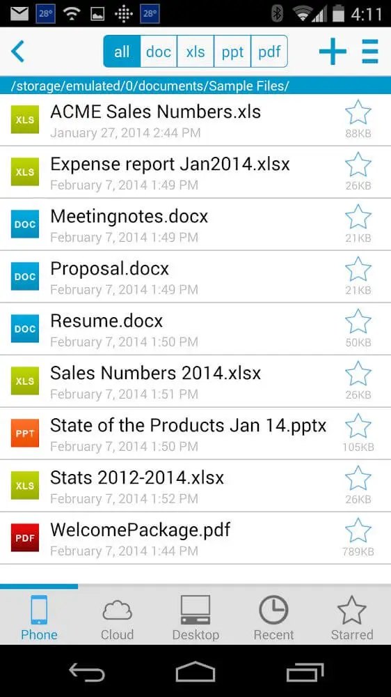 Screenshot of the Docs To Go app