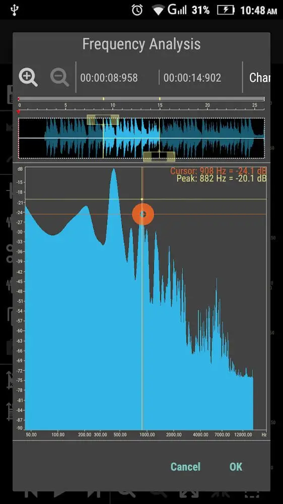 Screenshot of the Doninn Audio Editor app
