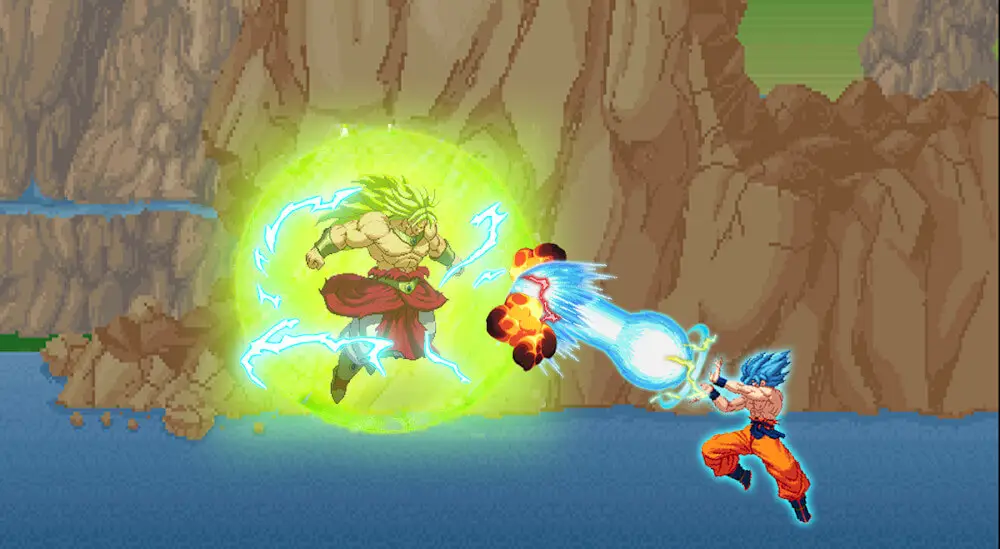 Screenshot of the Dragon Ball: Z Super Goku Battle game