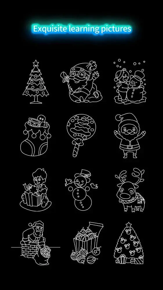 Screenshot of the Draw Glow Christmas app
