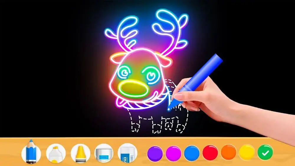 Screenshot of the Draw Glow Christmas app