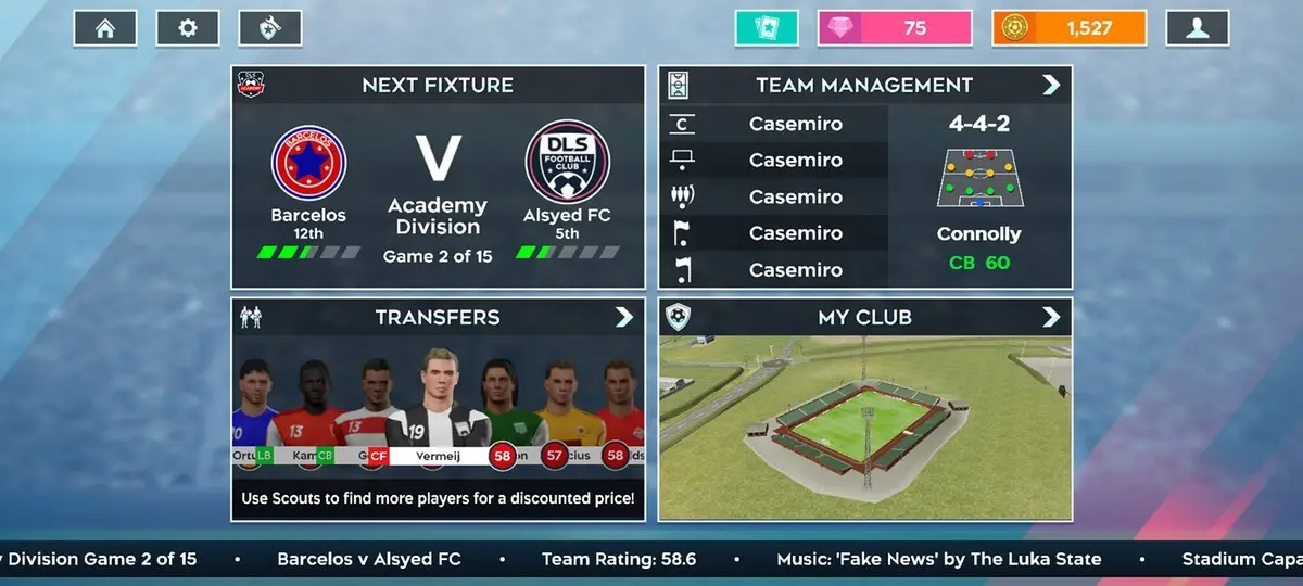 Screenshot of the Dream League Soccer 2020 game
