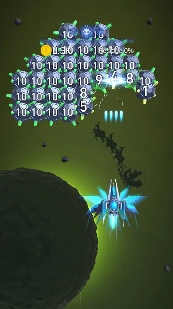 Screenshot of the Dust Settle 3D app
