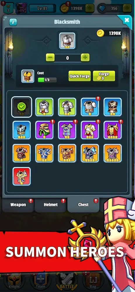 Screenshot of the EZ Knight app