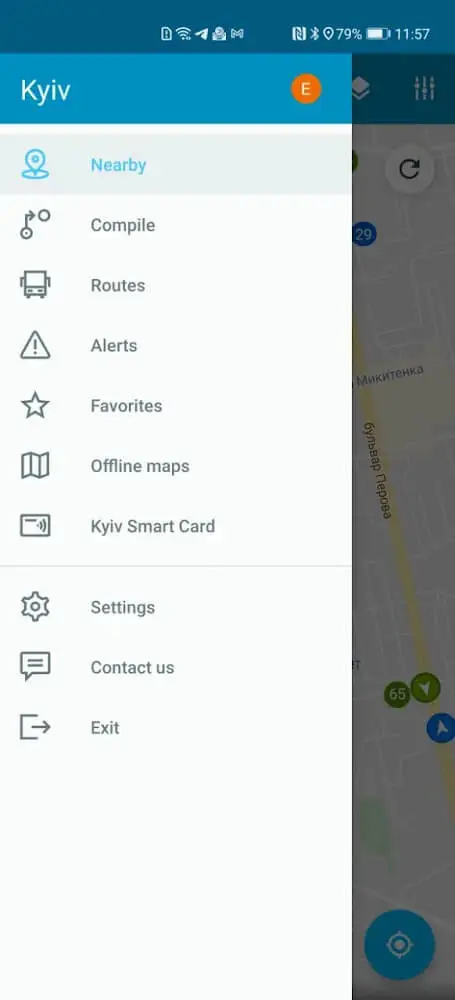 Screenshot of the EasyWay app