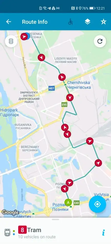 Screenshot of the EasyWay app