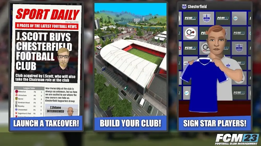 Screenshot of the FCM23 Soccer Club Management game