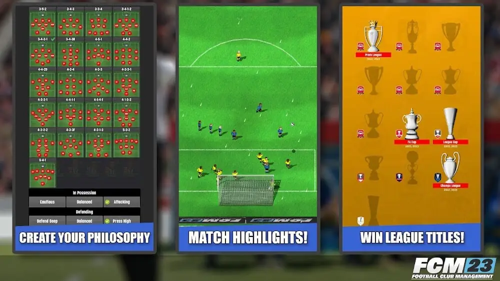 Screenshot of the FCM23 Soccer Club Management game
