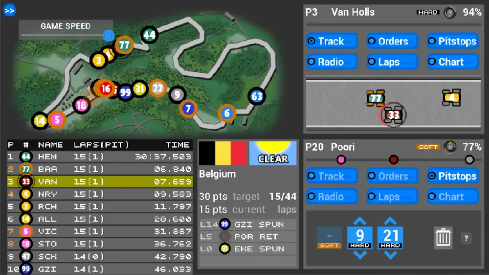 Screenshot of the FL Racing Manager 2022 Pro game