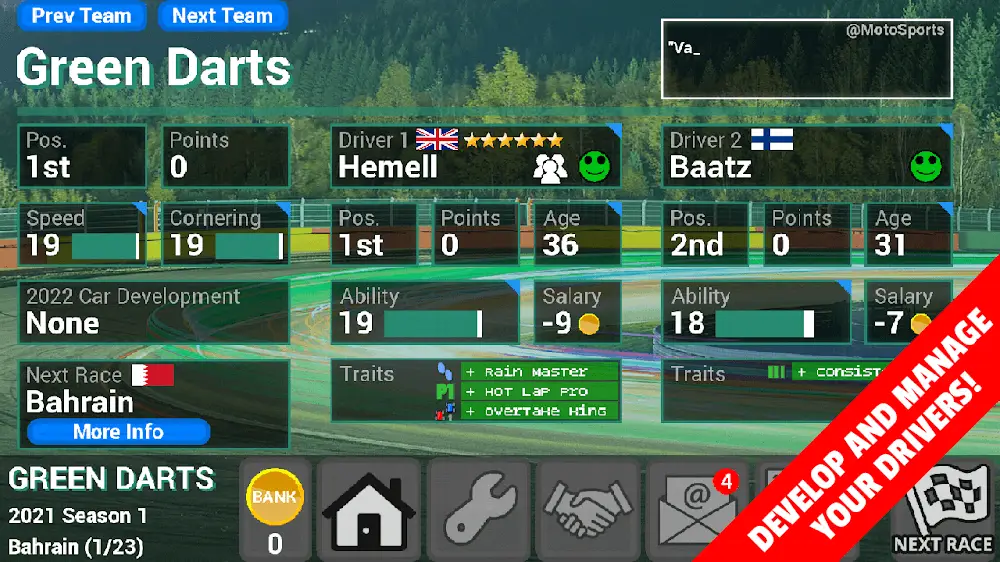 Screenshot of the FL Racing Manager 2022 Pro game