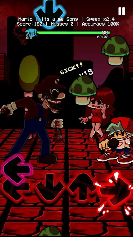 Screenshot of the FNF .Exe horry music app