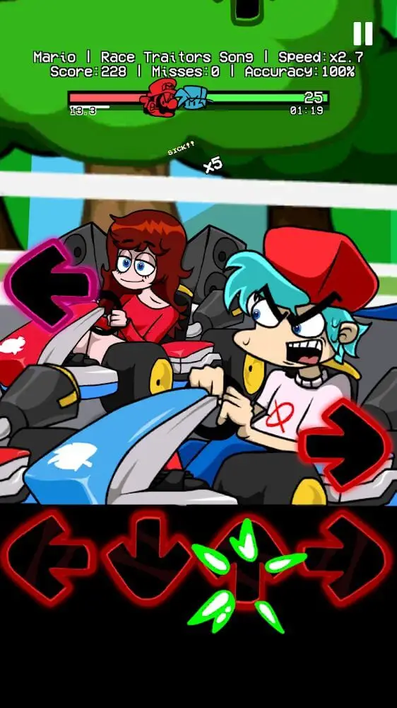 Screenshot of the FNF .Exe horry music app