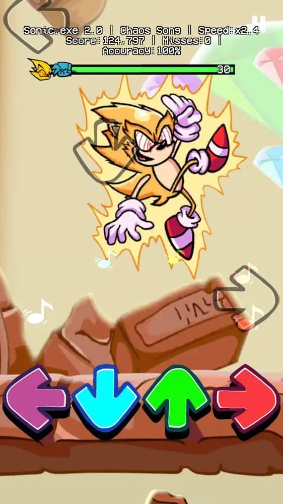 Screenshot of the FNF .Exe horry music app
