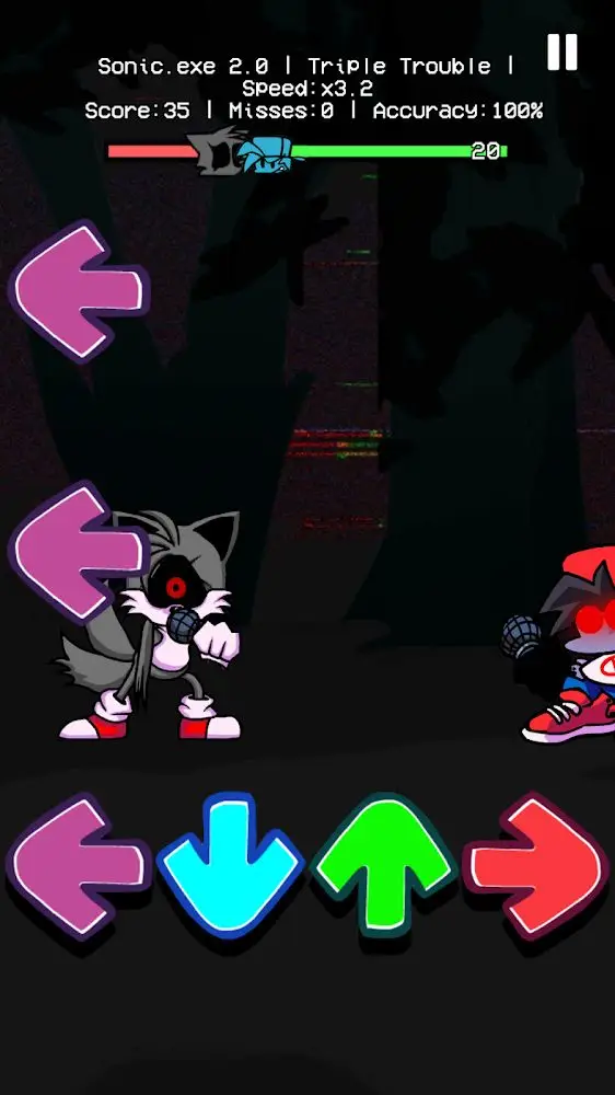 Screenshot of the FNF .Exe horry music app