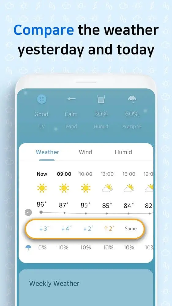 Screenshot of the Firstscreen Weather app