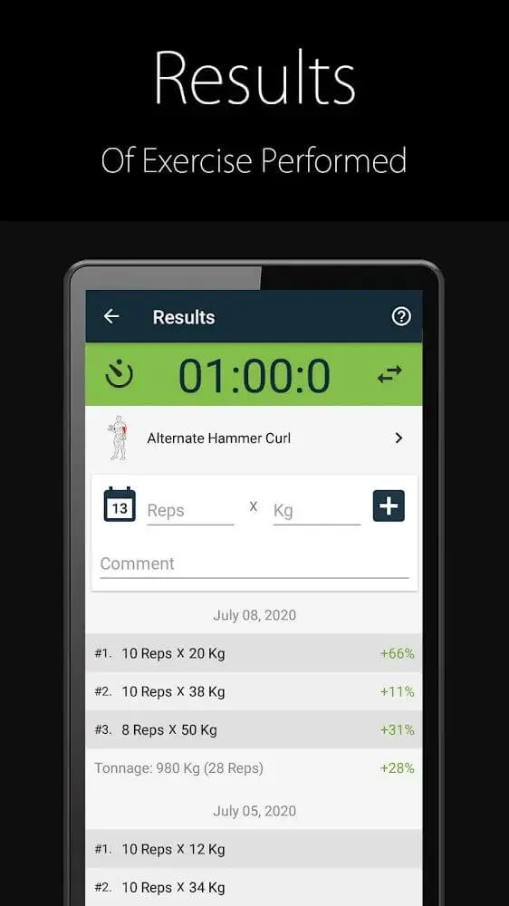 Screenshot of the Fitness Trainer FitProSport FULL app