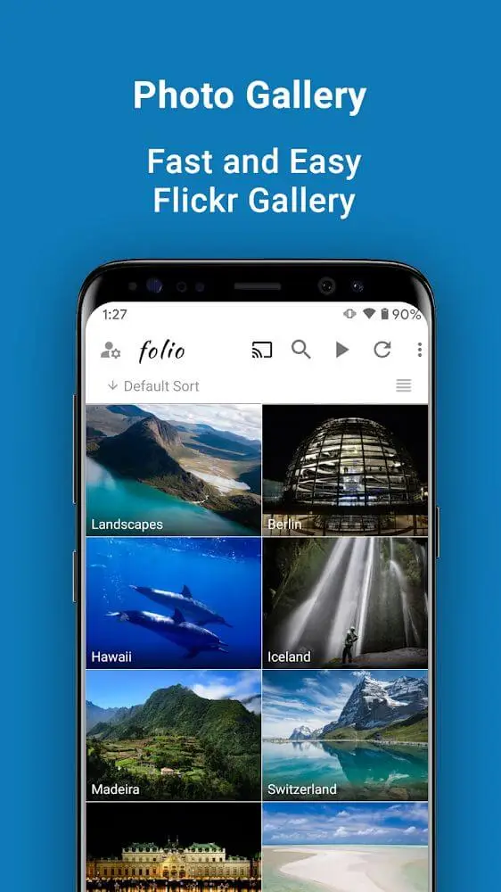 Screenshot of the FlickFolio app