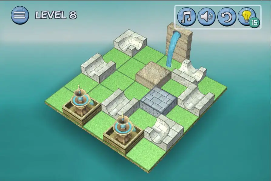 Screenshot of the Flow Water Fountain 3D Puzzle game