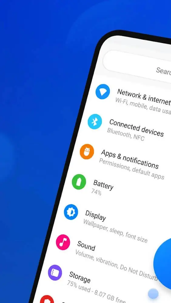 Screenshot of the Flux White - Substratum Theme app