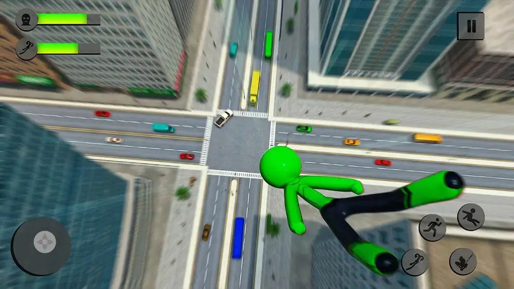 Screenshot of the Flying Stickman Rope Hero game