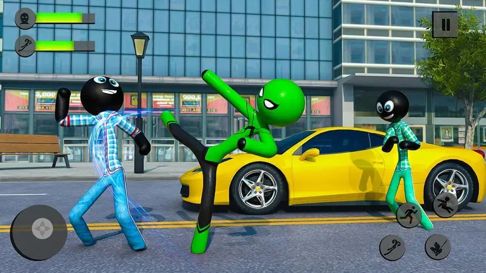 Screenshot of the Flying Stickman Rope Hero game