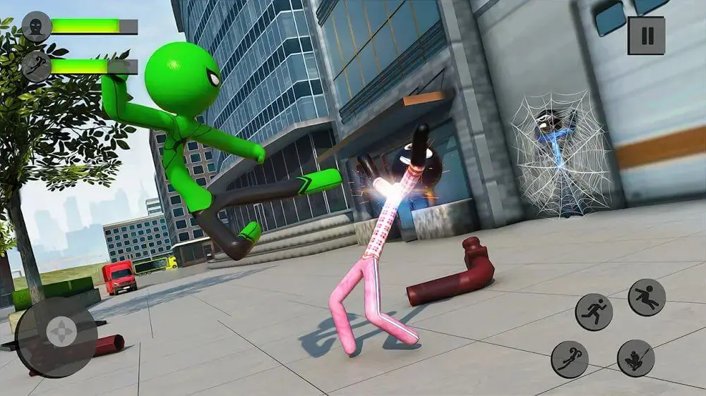 Screenshot of the Flying Stickman Rope Hero game
