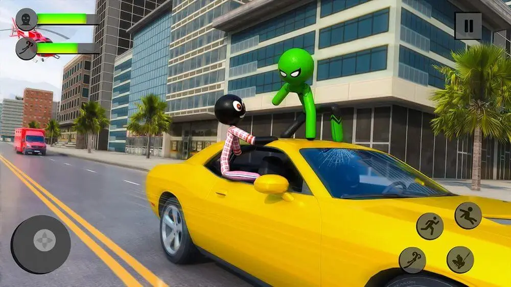 Screenshot of the Flying Stickman Rope Hero game