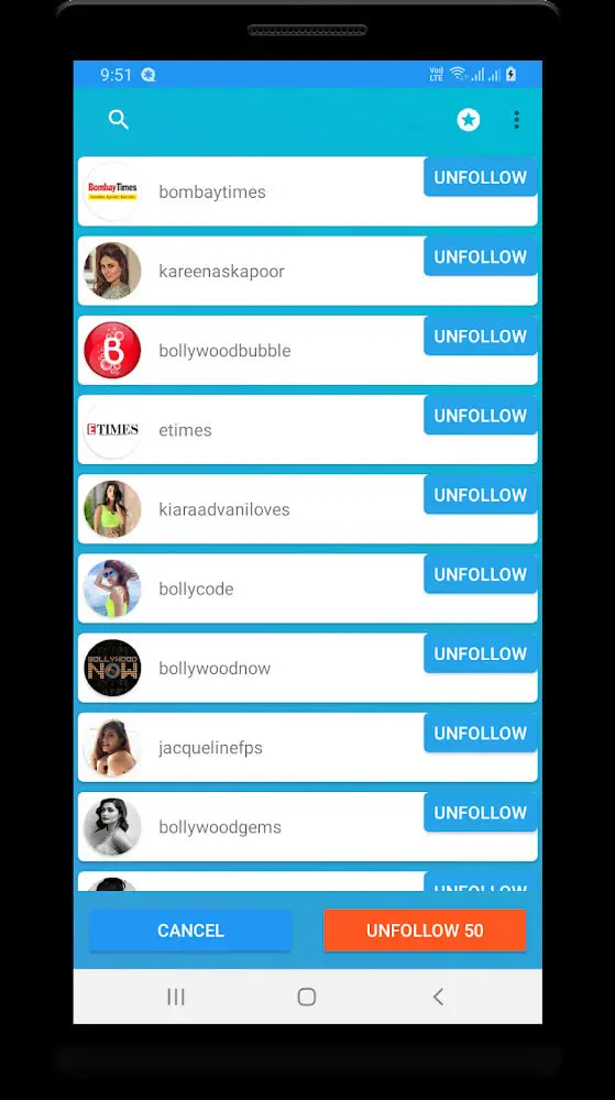 Screenshot of the Followers Assistant app