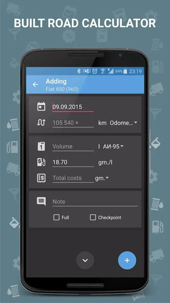 Screenshot of the Fuel Manager Pro (Consumption) app