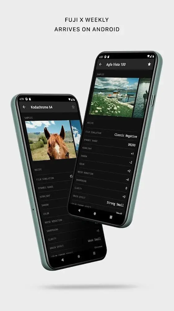 Screenshot of the Fuji X Weekly app