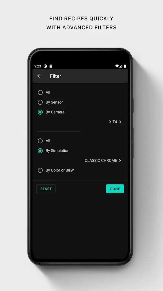Screenshot of the Fuji X Weekly app