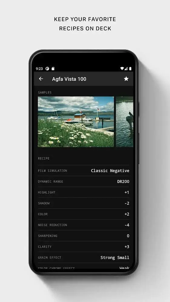Screenshot of the Fuji X Weekly app