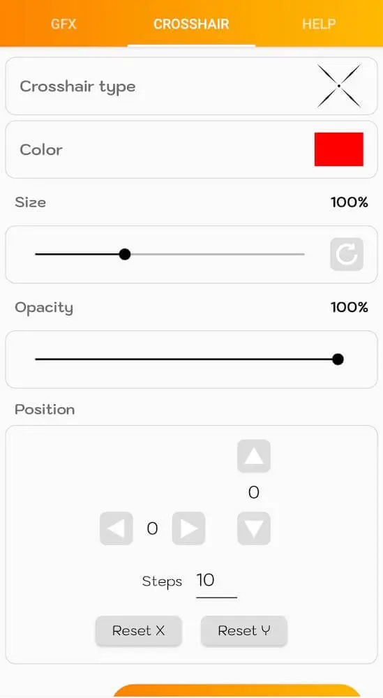 Screenshot of the GFX Tool Pro app