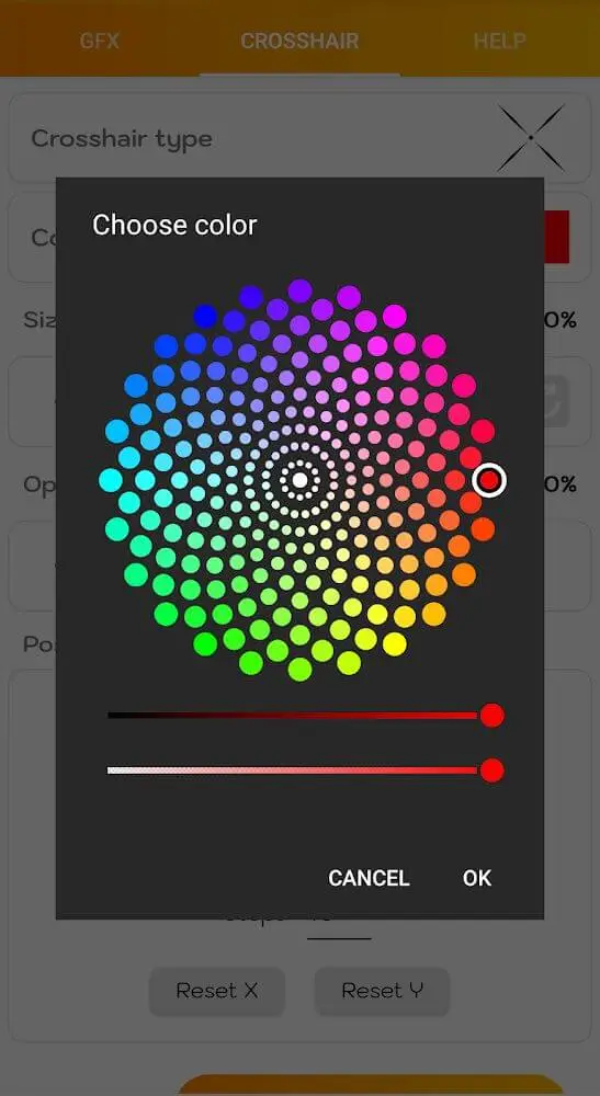 Screenshot of the GFX Tool Pro app