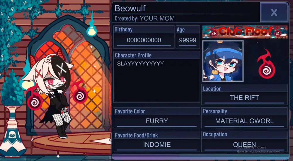 Screenshot of the Gacha Glitch game