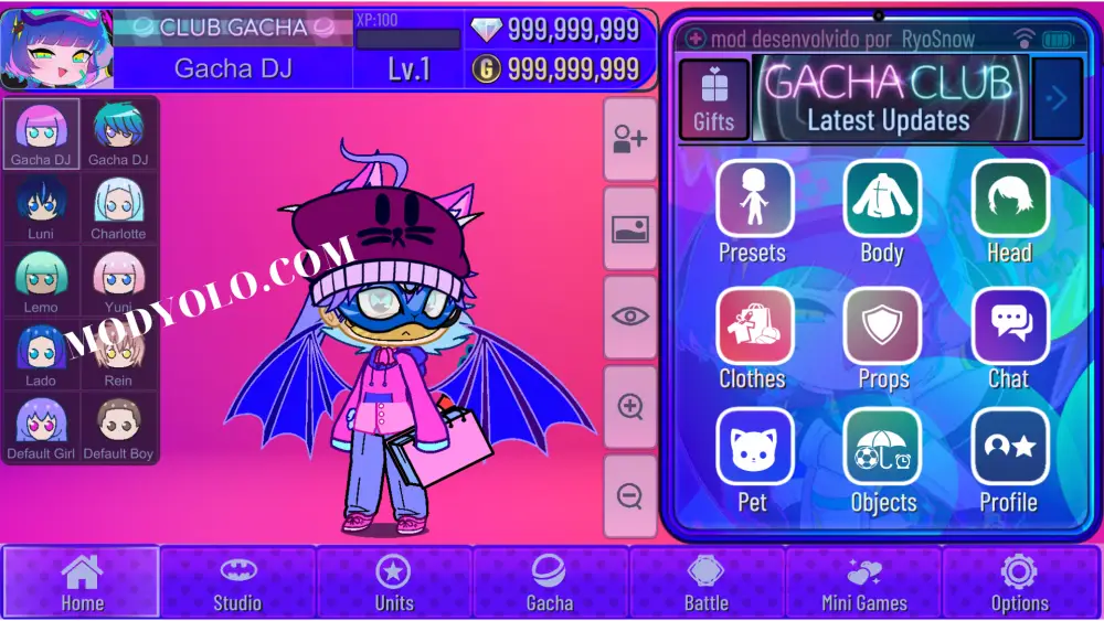 Screenshot of the Gacha Redux game