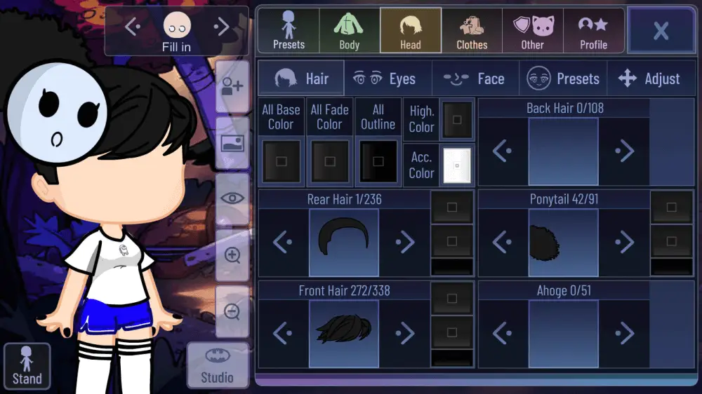 Screenshot of the Gacha Redux game