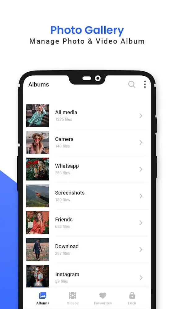 Screenshot of the Gallery: Photo Album Organizer app