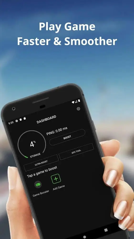 Screenshot of the Game Booster 4x Faster app