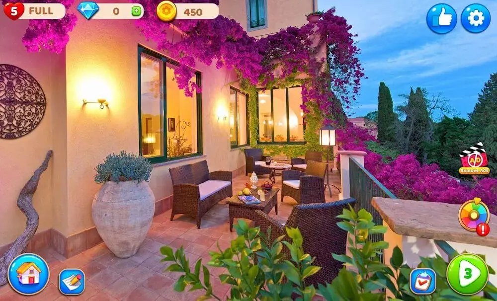 Screenshot of the Garden Makeover: Home Design game