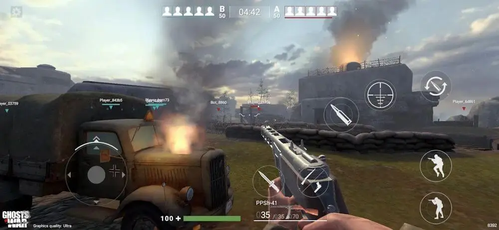 Screenshot of the Ghosts of War game