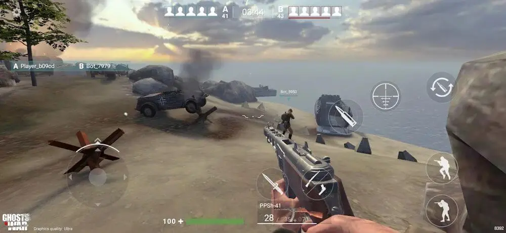 Screenshot of the Ghosts of War game