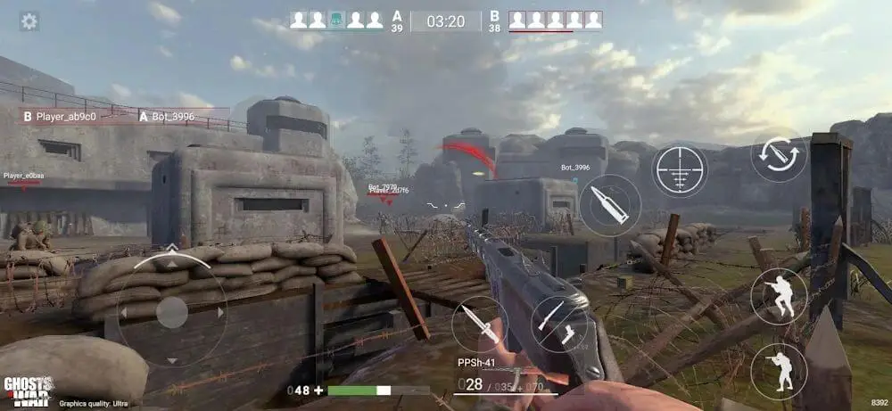 Screenshot of the Ghosts of War game