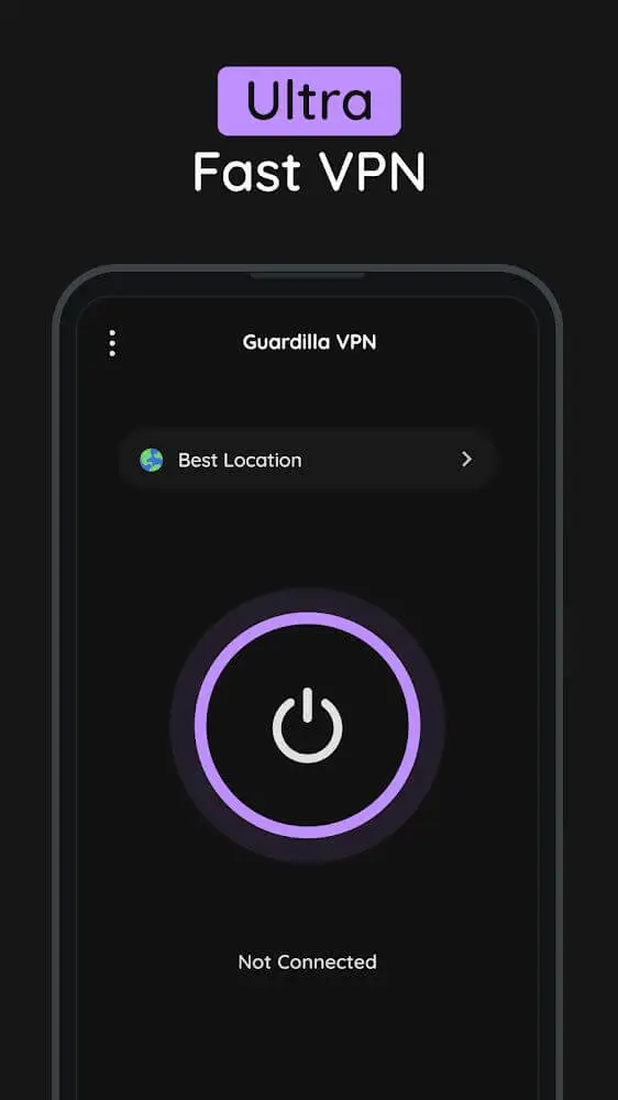 Screenshot of the Guardilla VPN app