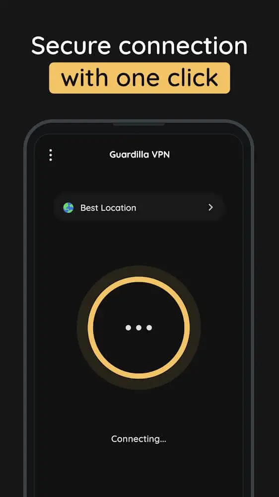 Screenshot of the Guardilla VPN app