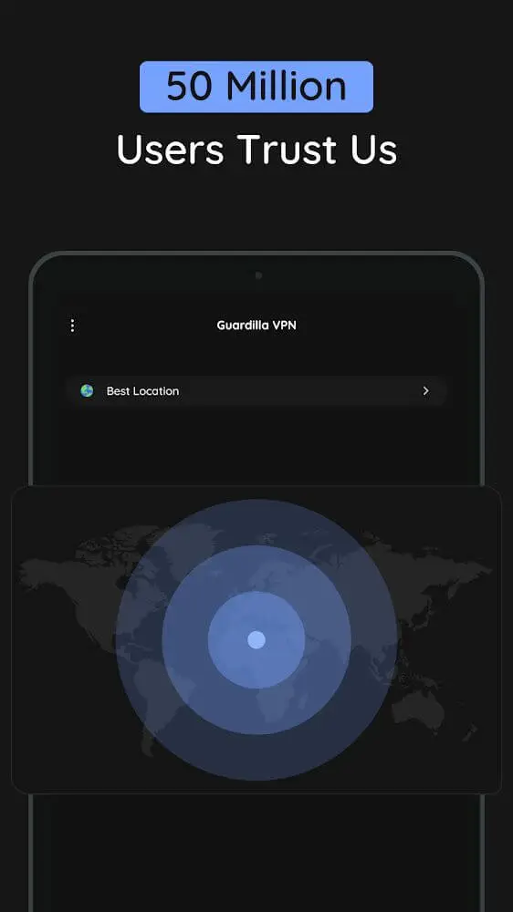 Screenshot of the Guardilla VPN app