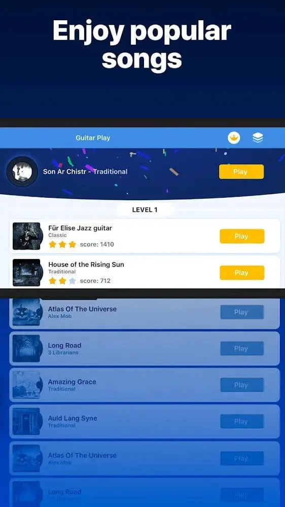 Screenshot of the Guitar Play app